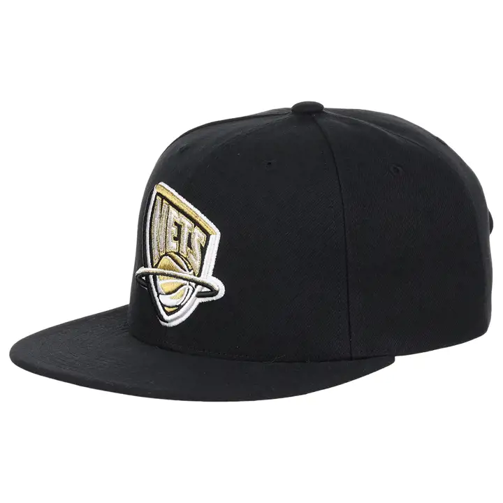 Casquette New Jersey Nets NBA MN Metallic Gold Snapback NOIR/NOIR/GRISE