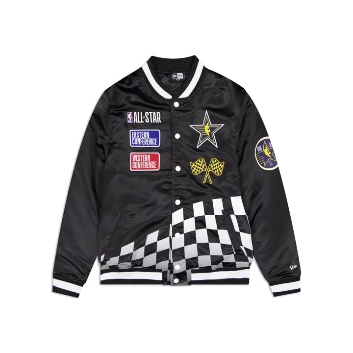 All Star Game NBA Drapeau à damier Satin noir