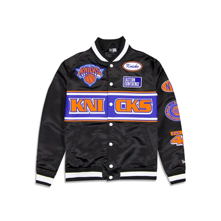 Veste en satin de course NBA New York Knicks noire
