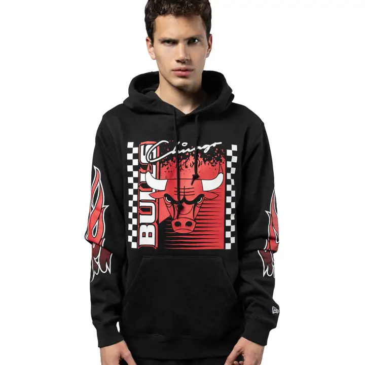 Chicago Bulls NBA Flame Thrower Hoodie noir