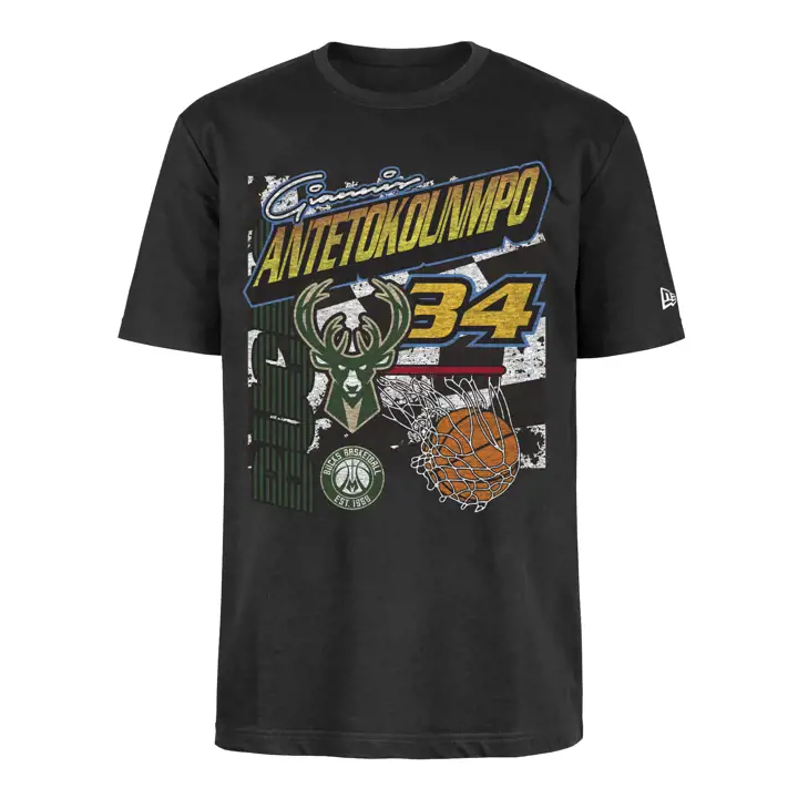 T-Shirt Milwaukee Bucks NBA Rallydrive Joueur Giannis Anteto
