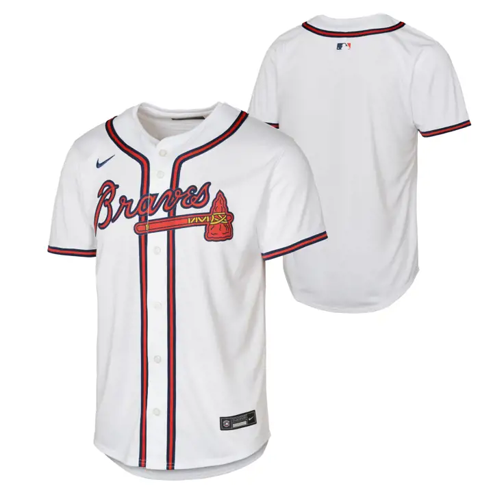 Maillot domicile vierge limité blanc pour jeunes MLB des Atlanta Braves