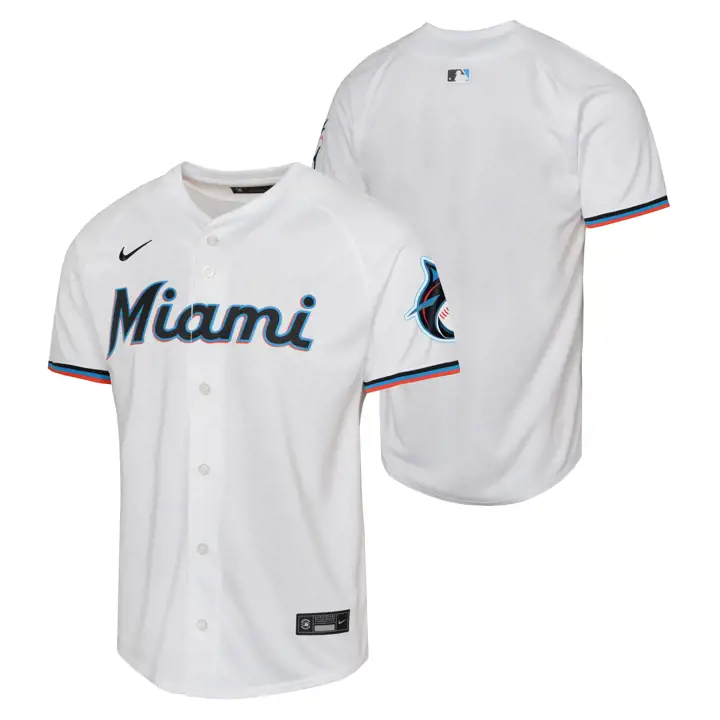 MIAMI MARLINS MLB Maillot Jeunesse vierge édition limitée Domicile BLC