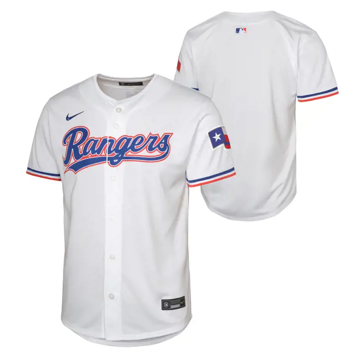 Maillot blanc domicile vierge édition limitée pour jeunes TEXAS RANGERS MLB