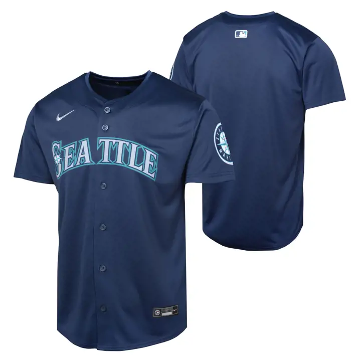 Maillot vierge Youth MLB Seattle Mariners (route, marine)