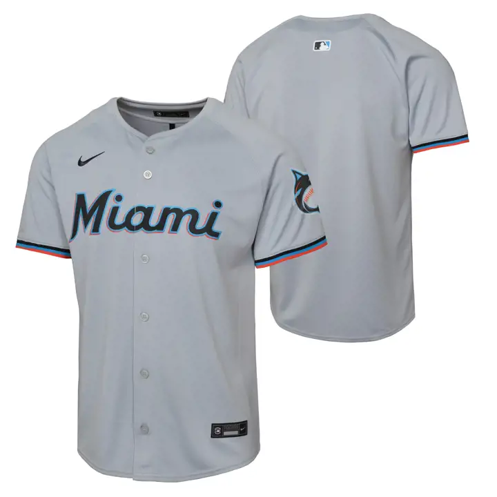 MIAMI MARLINS MLB Maillot Jeune Limité Vierge Extérieur GRIS