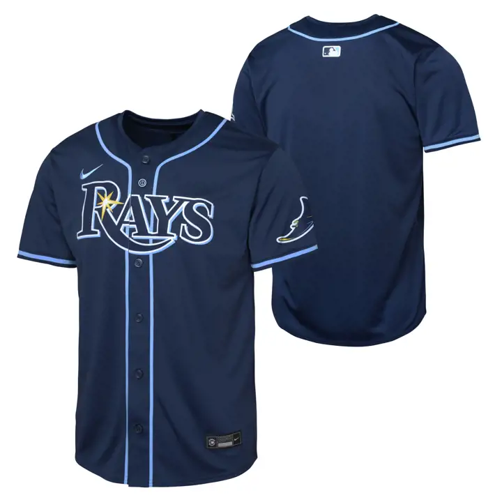 MAILLOT MLB ENFANT TAMPA BAY RAYS COLLECTION LIMITÉE VIERGE EXTÉRIEUR BLEU MARINE