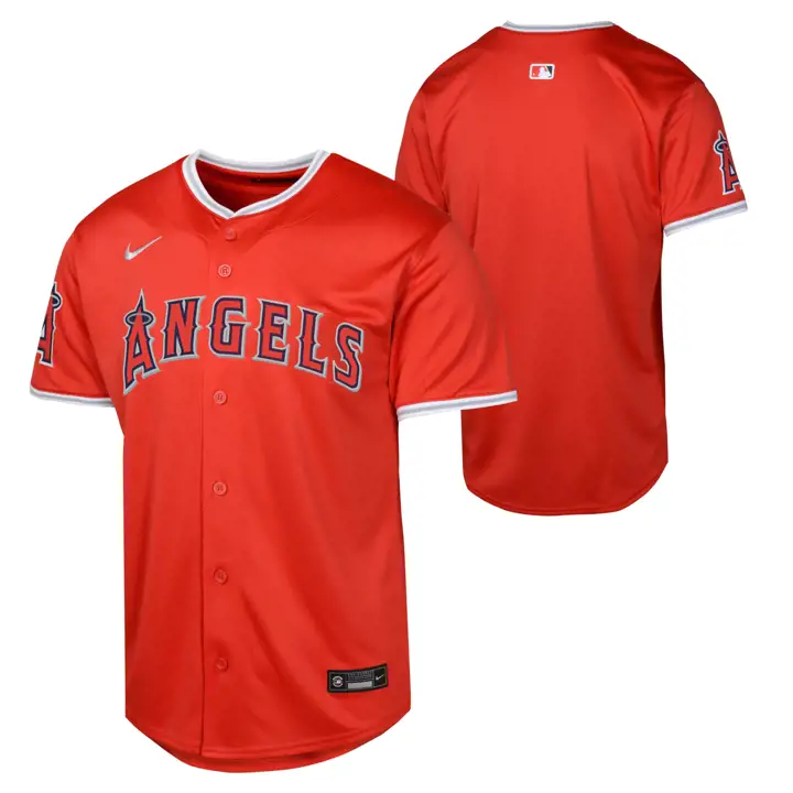 Maillot de baseball enfant MLB Los Angeles Angels (édition limitée, vierge, couleur alternative 1, rouge)
