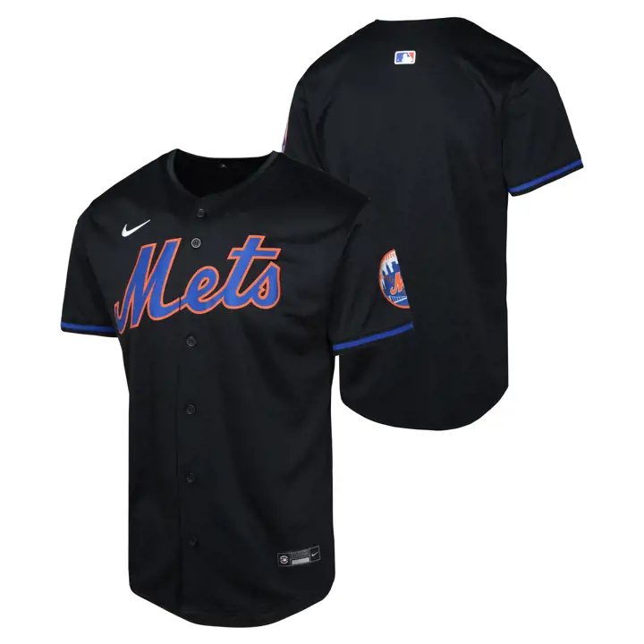 NEW YORK METS MLB Maillot jeune édition limitée vierge ALT 1 BLK