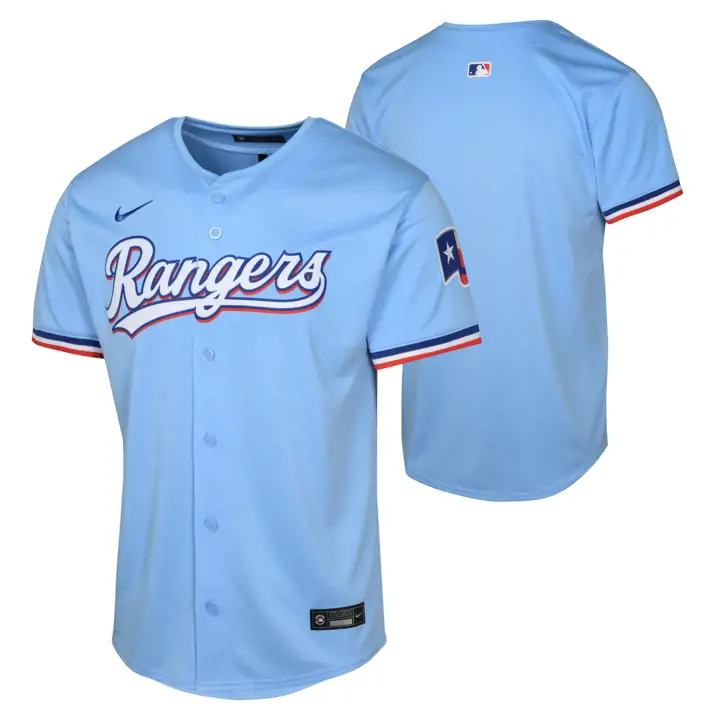 Maillot vierge limité MLB Youth des Texas Rangers ALT 1 LBL