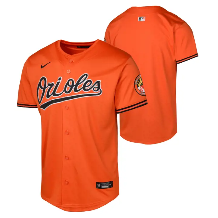 BALTIMORE ORIOLES MLB Jeune Maillot vierge Édition limitée ALT 2 ORG