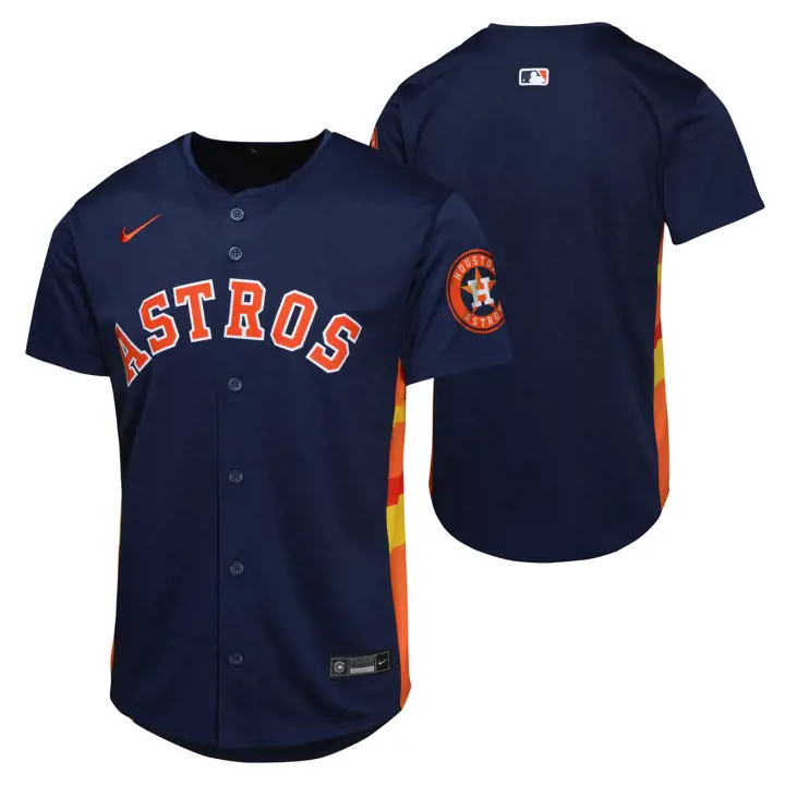 Maillot vierge MLB Houston Astros pour jeune, édition limitée, alternatif 2, marine