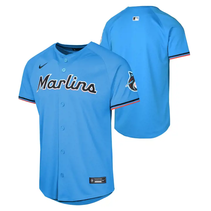 Maillot de baseball pour jeune MIAMI MARLINS MLB Limited, vierge, modèle alternatif 2, BLEU