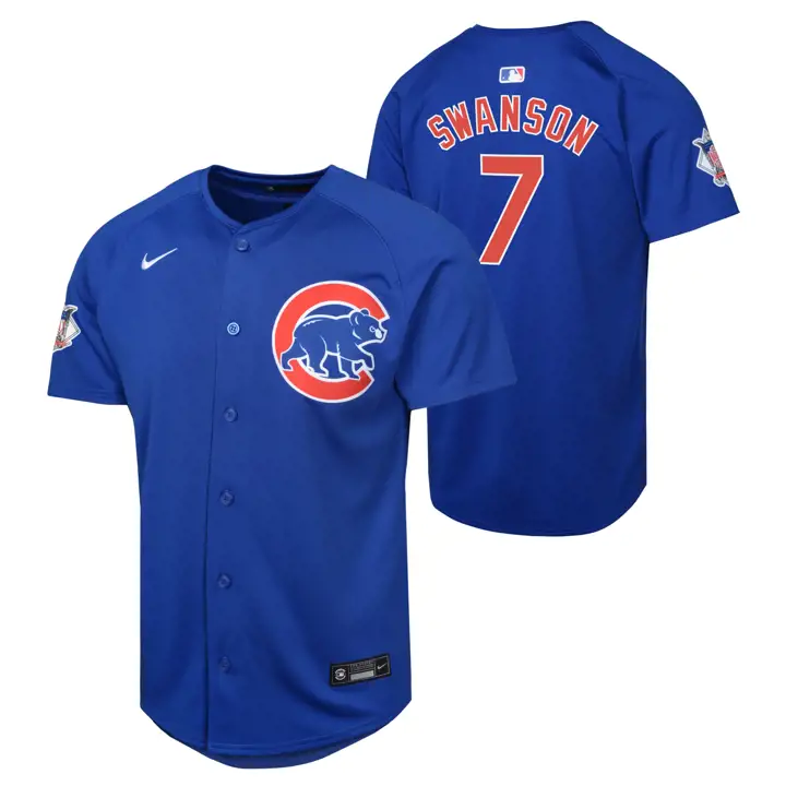 Maillot de baseball pour jeunes CHICAGO CUBS MLB – Édition limitée joueur ALT 1 Dansby Sw