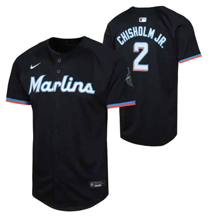 Maillot jeune joueur édition limitée MIAMI MARLINS MLB ALT 1 Jazz Chisholm