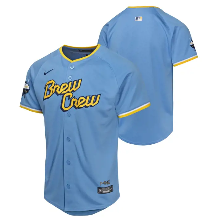 Maillot de baseball MLB City Connect Limited sans nom Milwaukee Brewers pour jeunes