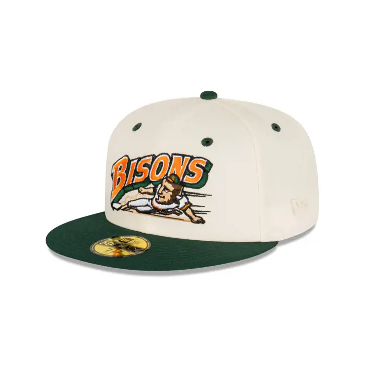 BUFFALO BISONS MLB RUSTY CHROME 59FIFTY DKGRY/GRN