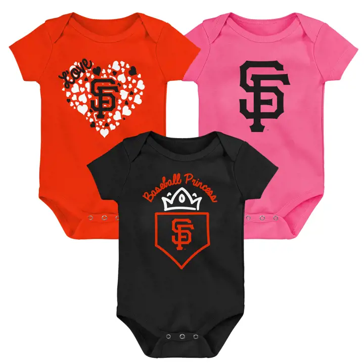 SAN FRANCISCO GIANTS MLB Ensemble de 3 bodys Bébé Rose