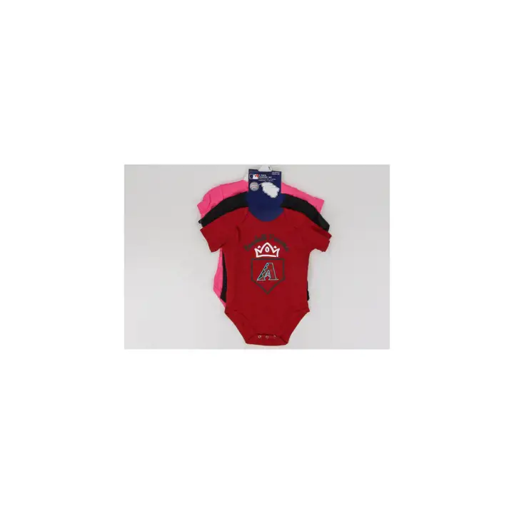 ARIZONA DIAMONDBACKS MLB Lot de 3 bodys infantiles Home Run PNK