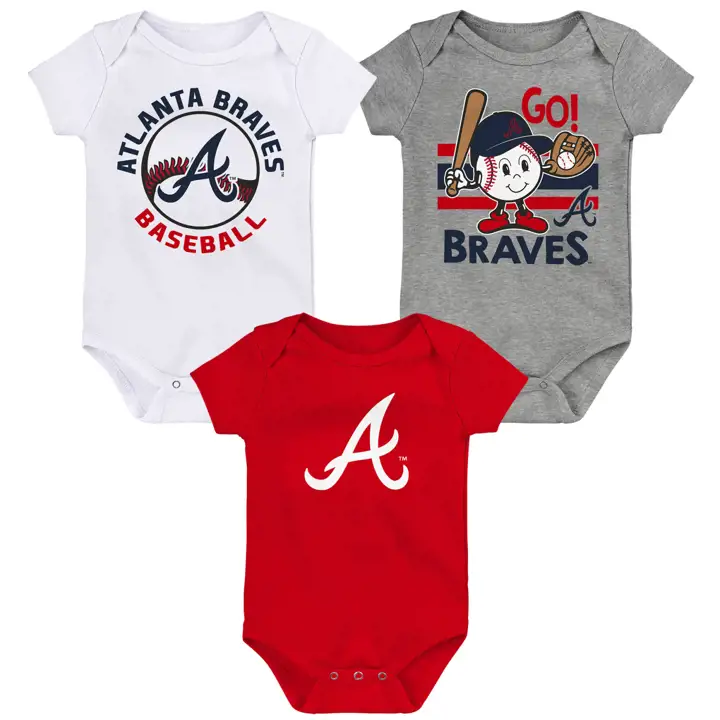 ATLANTA BRAVES MLB Ensemble 3 pièces bébé Ball Park marine