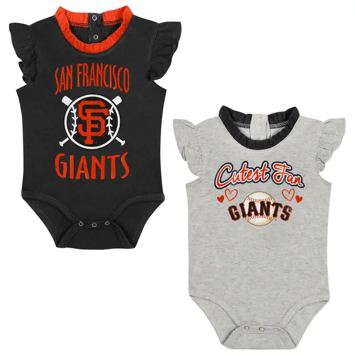 SAN FRANCISCO GIANTS MLB Ensemble de 2 pièces pour bébé Fille à Volants Noir