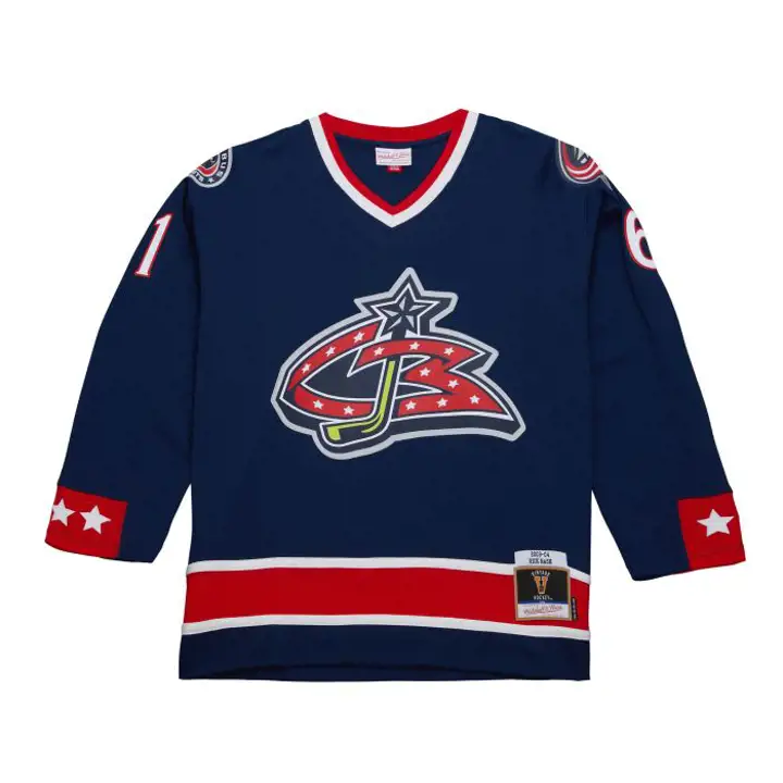 BLUE JACKETS LNH M&N Maillot Réplique Blue Line Rick Nash MARINE