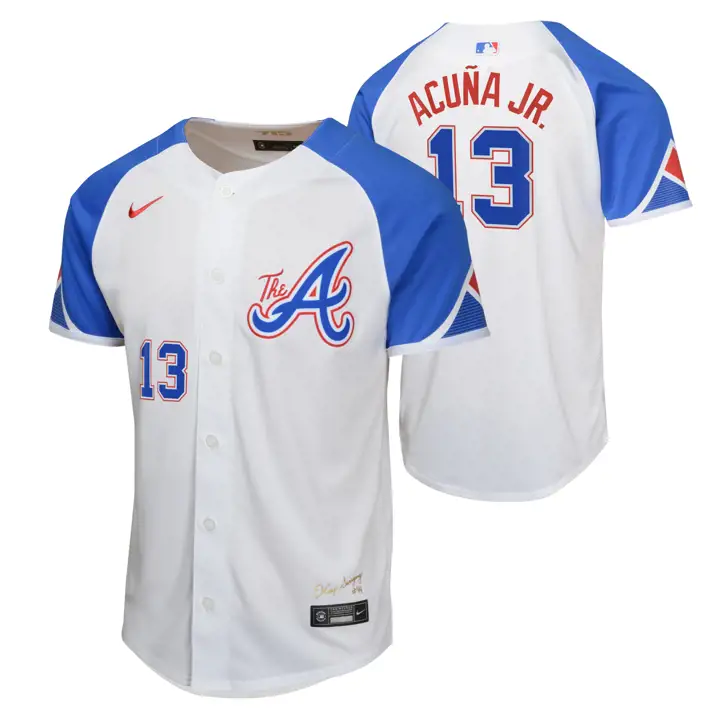 Maillot Ronald A. Acuña Jr. des Braves de la MLB City Connect pour jeunes