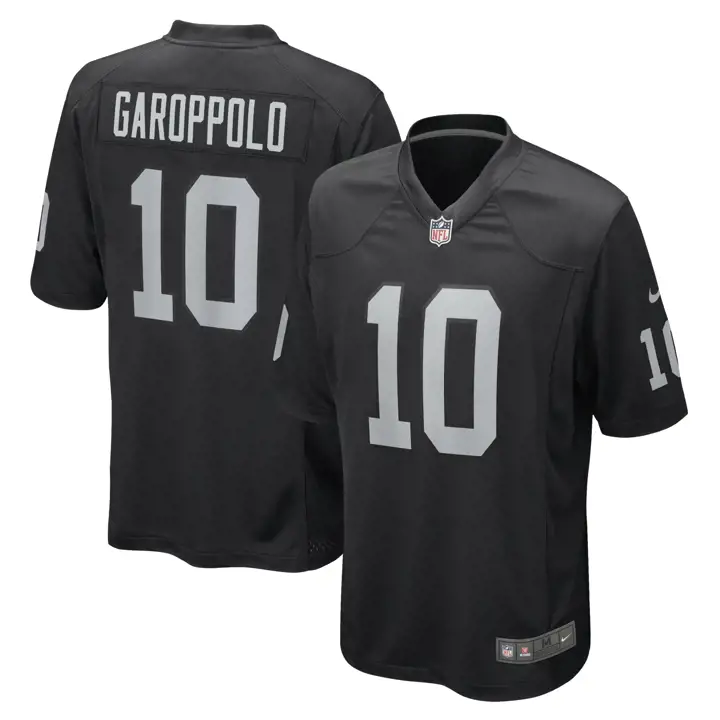 Maillot de match NFL Las Vegas Raiders Jimmy Garoppolo noir #10