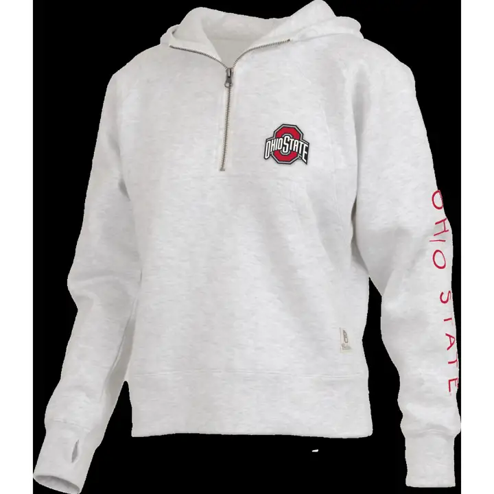 Ohio State Buckeyes NCAA Femme Bronco 1/4 Zip 23 GRIS CLAIR