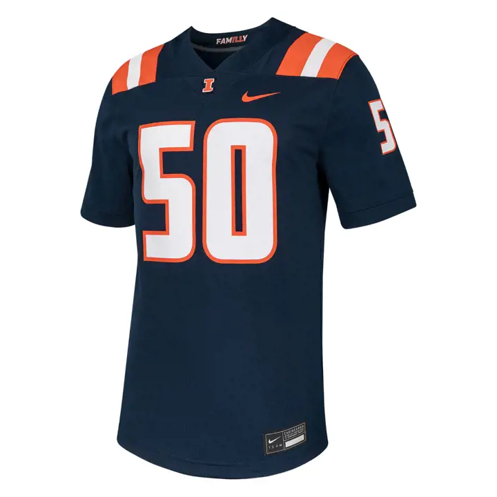 Maillot de football replica NCAA Illinois Fighting Illini marine