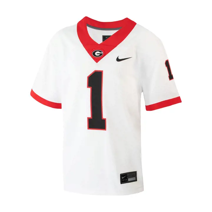 Maillot de match de football américain NCAA junior Georgia Bulldogs WHT