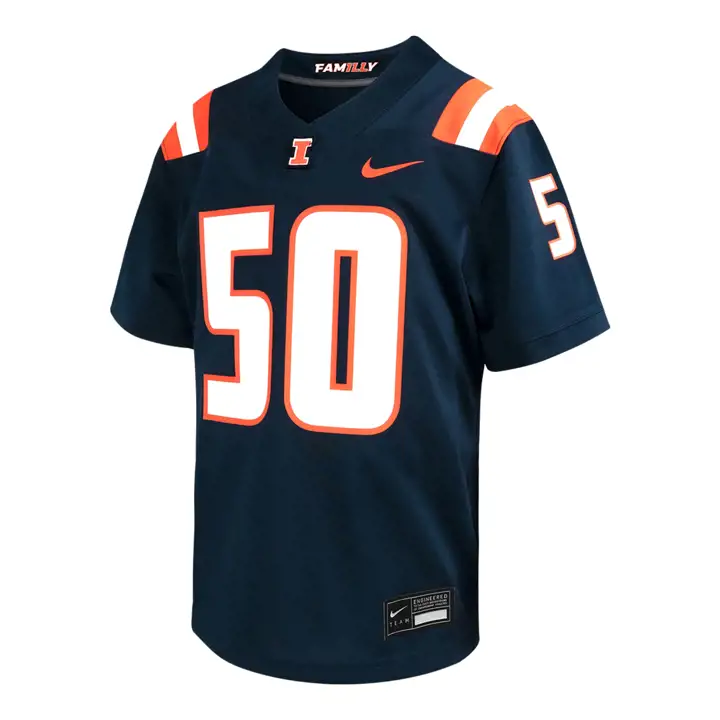 Maillot de match Illinois Fighting Illini NCAA Youth FB bleu marine