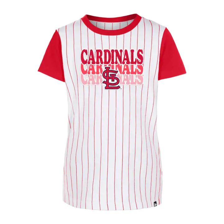 T-shirt rayé pour filles MLB des Cardinals de St. Louis BLANC