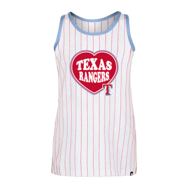 Débardeur rayé pour filles MLB Texas Rangers BLANC