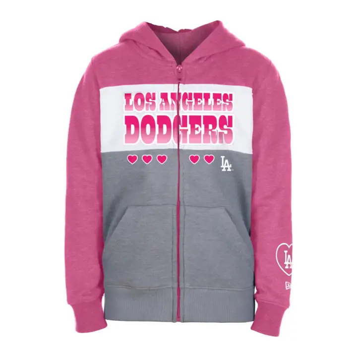 Veste FZ Wordmark MLB Dodgers de Los Angeles pour filles - Rose