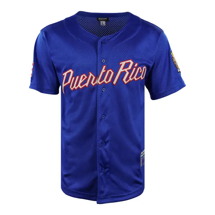 puerto Rico Country Pride Button Front Jersey Blue