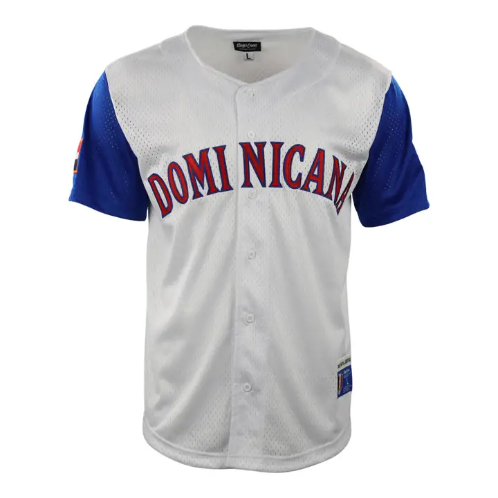 Dominican Republic Country Pride Button Front Jersey WHT