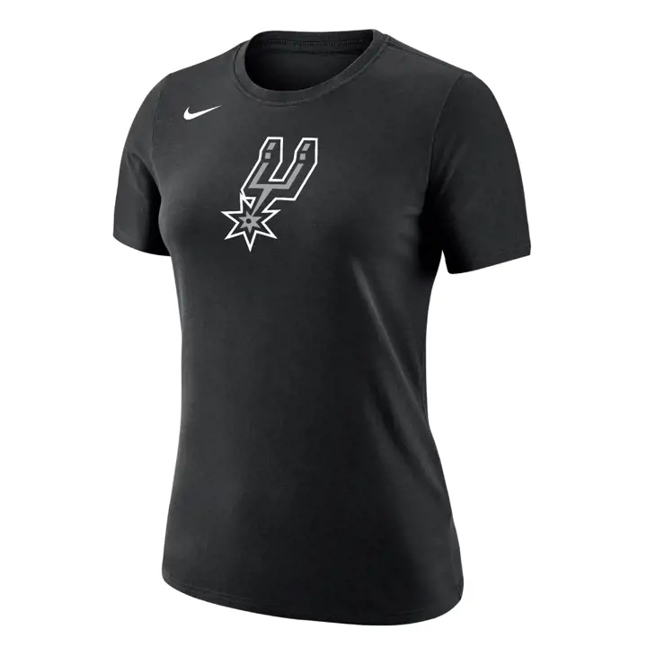 T-shirt à manches courtes avec logo principal des San Antonio Spurs pour femme - noir