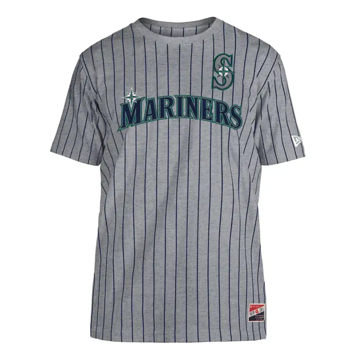 Seattle Mariners MLB NE Pinstriper Premium Crew Top gris/marine