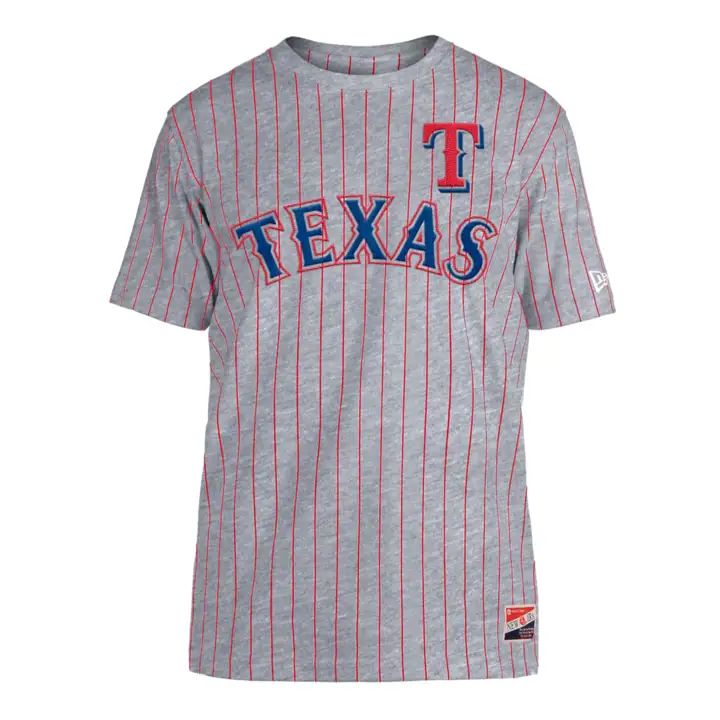 Texas Rangers MLB NE Pinstriper Premium Crew Top gris/rouge