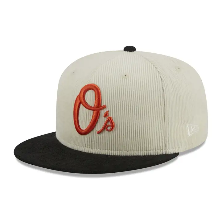 BALTIMORE ORIOLES MLB Casquette Crème Corduroy 59FIFTY 50ème ANN DKGRY/BLK/