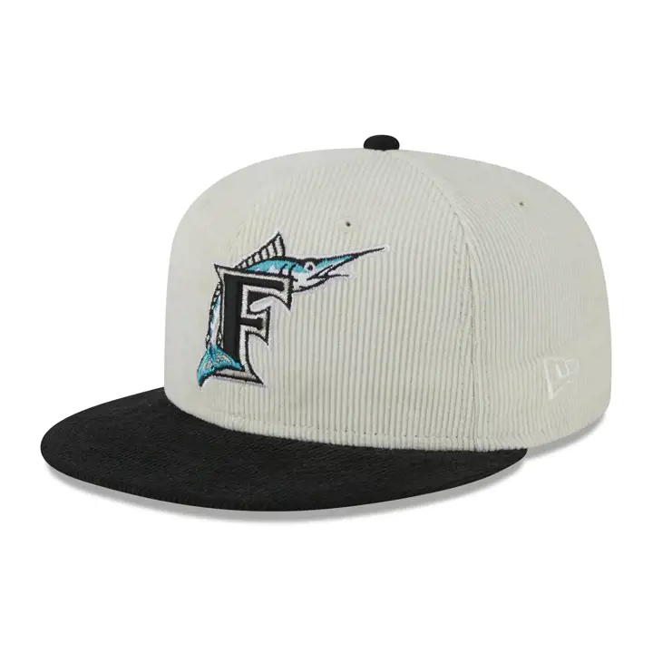 FLORIDA MARLINS MLB Casquette velours côtelé crème 59FIFTY WS 2003 DKGRY/BLK/GRY
