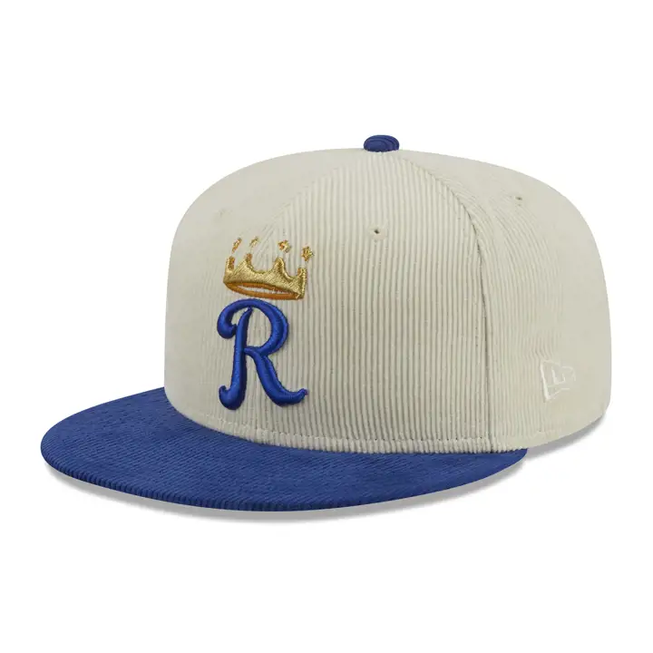 KANSAS CITY ROYALS MLB Casquette Crème Côtelée 59FIFTY 40e ANN GRIS FONCÉ/BLEU ROYAL