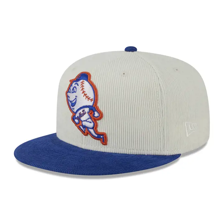 NEW YORK METS MLB Cream Cord 59FIFTY SHEA STADIUM DKGRY/RBL/