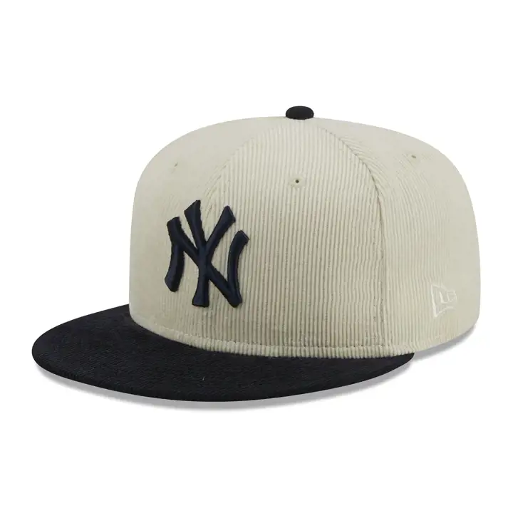 Casquette 59FIFTY MLB NEW YORK YANKEES en velours côtelé crème WS 1996 DKGRY/NAVY/G