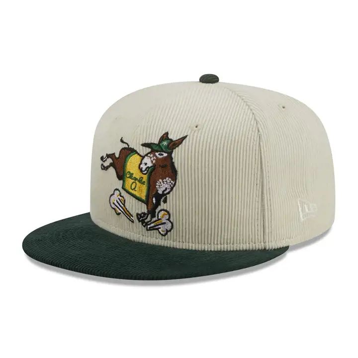 Casquette Oakland Athletics MLB Crème Corduroy 59FIFTY WS 1973 GRIS FONCÉ/VERT/G
