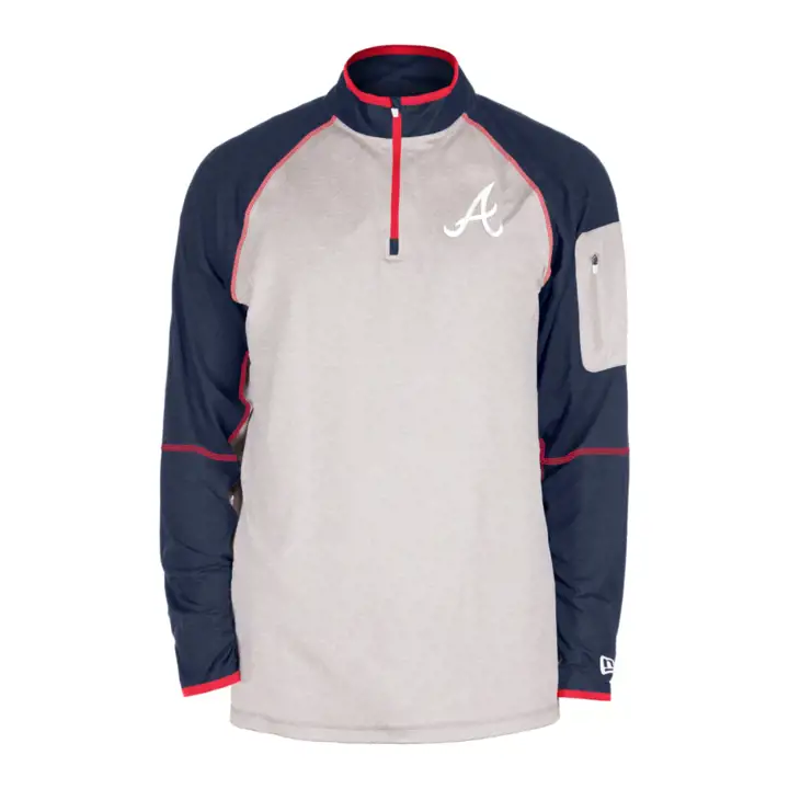Atlanta Braves MLB NE Brushback Â¼ Zip II Charbon