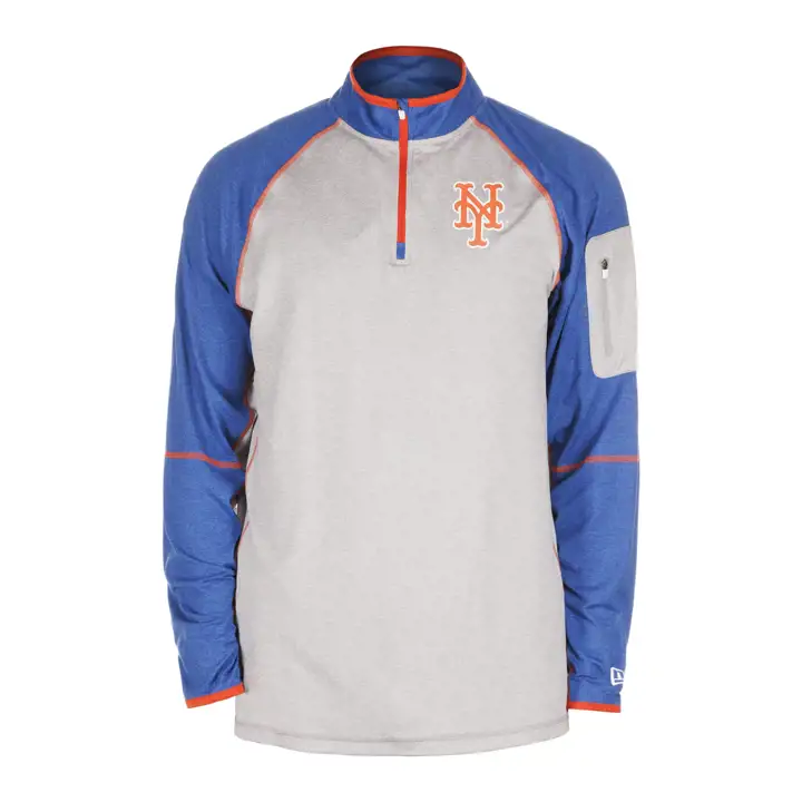 New York Mets MLB NE Brushback Â¼ Zip II Charcoal