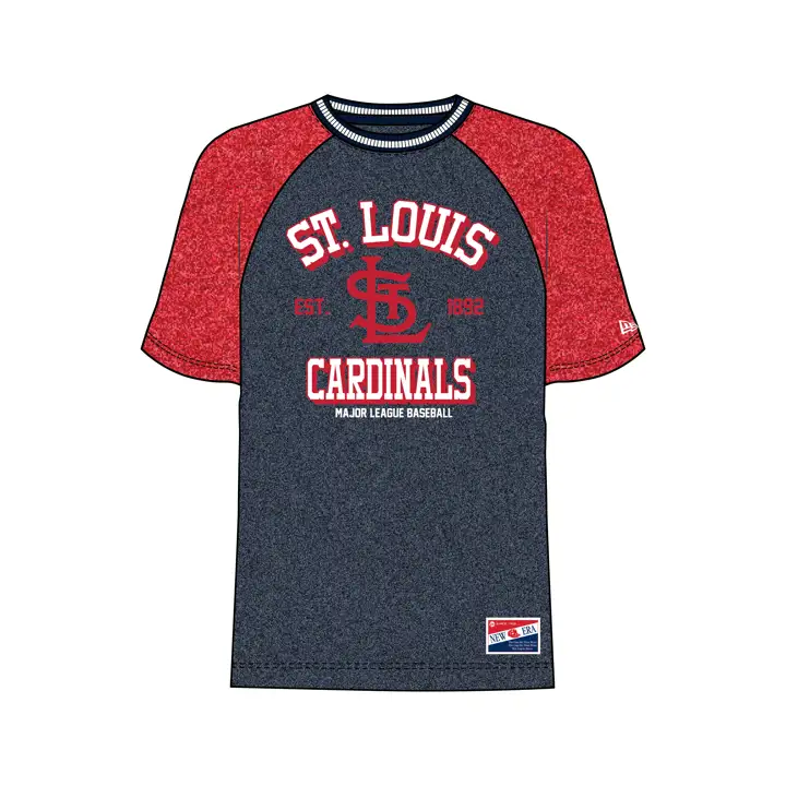 St. Louis Cardinals MLB Puff Print Mélangé Manches Courtes Raglan Marine/RE