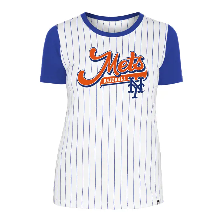 T-shirt rayé femme New York Mets MLB manches courtes 24 BLANC